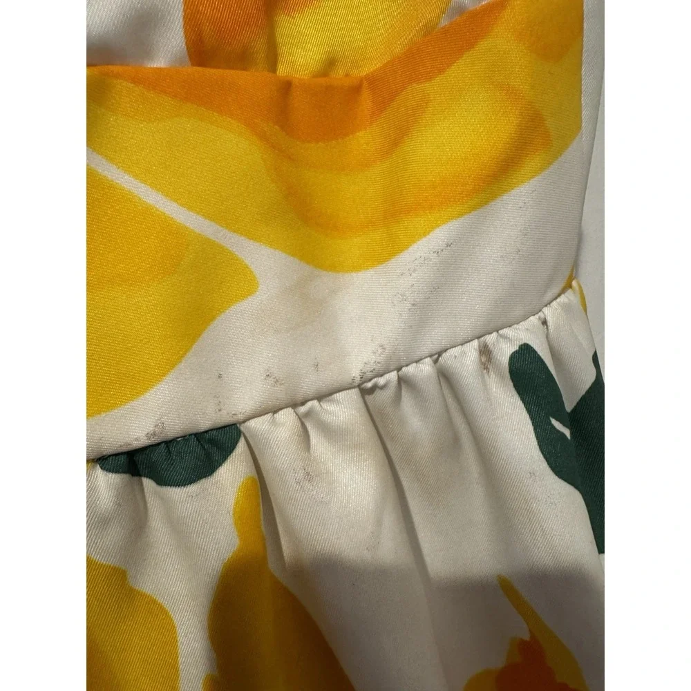 Vintage‎ Malia Honolulu Floral Maxi Dress Hawaiian Aloha Yellow Orange Sz S 70s - Picture 11 of 16